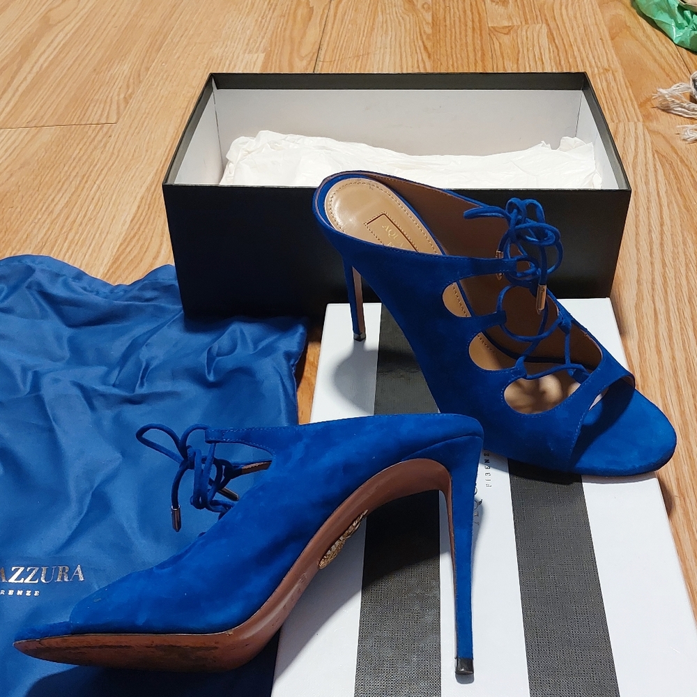 Brand New Aquazzura Royal blue Sandal heels - Picture 4 of 5